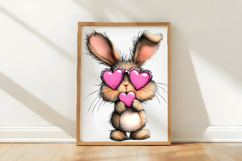 Cute Funny bunny Valentine's Day Clipart Product Image 3