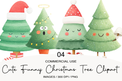 cute funny Christmas tree clipart Product Image 1