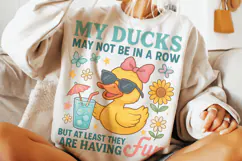 Funny Ducks Not in a Row PNG, Snarky Funny Mental Health PNG Product Image 1