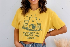 Cute Funny Snack Bear PNG, Powered By Snacks and Denial Png Product Image 3
