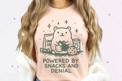 Cute Funny Snack Bear PNG, Powered By Snacks and Denial Png Product Image 4