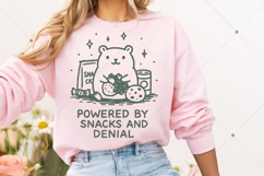 Cute Funny Snack Bear PNG, Powered By Snacks and Denial Png Product Image 6