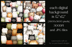 Fuzzy Cat Patterns, Seamless Kitten Patterns, Kitty, s1 Product Image 2
