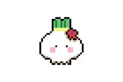 Cute garlic character illustration pixel art design Product Image 1
