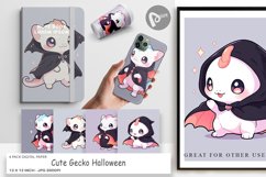 Digital Paper Cute Gecko Halloween Product Image 1