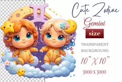 Friendly and cute 3D cartoon Gemini - perfect clipart for your projects. Suitable for astrology, greeting cards, t-shirts, and more!