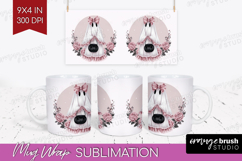 Cute Ghost Cute Mug Wrap Pink Halloween Mug PNG Sublimation Product Image 1