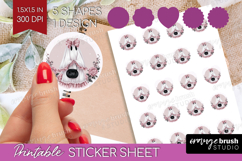 Cute Ghost Cute Round Sticker Pink Halloween Printable Sheet Product Image 1