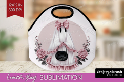 Cute Ghost Cute Lunch Bag Pink Halloween Lunch Bug PNG Product Image 1