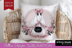 Cute Ghost Cute Pillow Sublimation Pink Halloween Pillow PNG Product Image 1