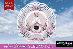 Cute Ghost Cute Wind Spinner Sublimation PNG Pink Halloween Product Image 1
