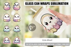Glass Can Wraps Cute Ghost Product Image 1