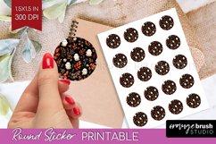 Cute Ghost Round Sticker - Halloween Printable Sticker Sheet Product Image 1