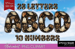 Cute Ghost Doodle Aphabet Clipart - Halloween Letters PNG Product Image 1