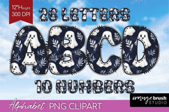 Cute Ghost Doodle Aphabet Clipart - Halloween Letters PNG Product Image 1