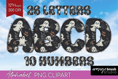 Cute Ghost Doodle Aphabet Clipart - Halloween Letters PNG Product Image 1