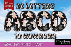 Cute Ghost Doodle Aphabet Clipart - Halloween Letters PNG Product Image 1