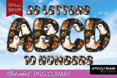 Cute Ghost Doodle Aphabet Clipart - Halloween Letters PNG Product Image 1