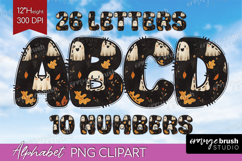 Cute Ghost Doodle Aphabet Clipart - Halloween Letters PNG Product Image 1