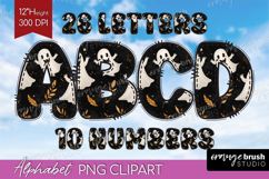 Cute Ghost Doodle Aphabet Clipart - Halloween Letters PNG Product Image 1