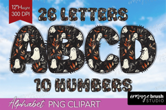 Cute Ghost Doodle Aphabet Clipart - Halloween Letters PNG Product Image 1