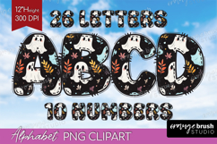 Cute Ghost Doodle Aphabet Clipart - Halloween Letters PNG Product Image 1