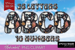 Cute Ghost Doodle Aphabet Clipart - Halloween Letters PNG Product Image 1