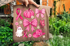 Cute Ghost &amp; Bows Png, Breast Cancer Month Design Product Image 3