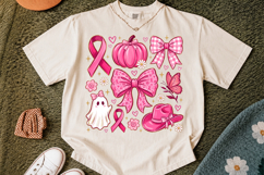 Cute Ghost &amp; Bows Png, Breast Cancer Month Design Product Image 4