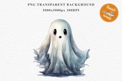 Cute Ghost Clipart Pumpkin Spooky Halloween PNG Scrapbooking Fairy Tale Art Image Watercolor Transparent Print illustration sublimation creepy printable digital watercolor cute ghost kawaii smile, spooky clipart, sublimation nursery, Creepy Witch art, hal