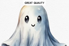 watercolor cute ghost kawaii smile, spooky clipart, sublimation nursery, Creepy Witch art Cute Ghost Clipart Pumpkin Spooky Halloween PNG Scrapbooking Fairy Tale Art Image Watercolor Transparent Print illustration sublimation creepy printable digital