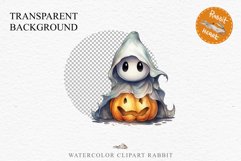 Cute Ghost Clipart Pumpkin Spooky Halloween PNG Scrapbooking Fairy Tale Art Image Watercolor Transparent Print illustration sublimation creepy printable digital watercolor cute ghost kawaii smile, spooky clipart, sublimation nursery, Creepy Witch art, hal