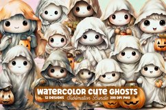Cute Ghost Clipart Sublimation Bundle, Cute Ghost Clipart, Cute Ghost Sublimation, Ghost Sublimation Bundle, Ghost Clipart Bundle, Retro Ghost Clipart, Ghost Halloween Sublimation, Watercolor Ghost Clipart, 
