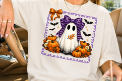 Cute Ghost Coquette Bow Halloween Sublimation PNG Product Image 2