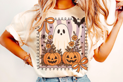 Coquette Bow Halloween Ghost PNG, Fall PNG, Pumpkin PNG Product Image 2