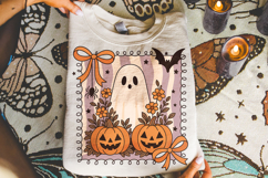 Coquette Bow Halloween Ghost PNG, Fall PNG, Pumpkin PNG Product Image 3