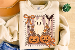 Coquette Bow Halloween Ghost PNG, Fall PNG, Pumpkin PNG Product Image 4