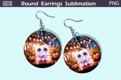 Cute Ghost Round Earrings | Halloween Round Earrings Product Image 1