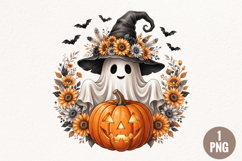 Cute Ghost Halloween Clipart PNG Product Image 1