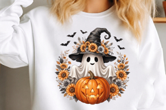 Cute Ghost Halloween Clipart PNG Product Image 3