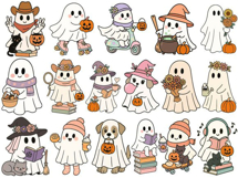 Cute Ghost Halloween Clipart SVG Bundle Product Image 3