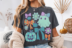 Halloween Preppy PNG, Fall PNG, Pumpkin PNG, Coquette Bow Product Image 1