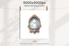 Cute Ghost In Mirror Spooky Halloween Clipart PNG Scrapbook Fairy Tale Art Image Watercolor Transparent Print illustration sublimation creepy printable digital