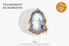 Cute Ghost In Mirror Spooky Halloween Clipart PNG Scrapbook Fairy Tale Art Image Watercolor Transparent Print illustration sublimation creepy printable digital