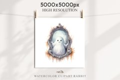 Cute Ghost In Mirror Spooky Halloween Clipart PNG Scrapbook Fairy Tale Art Image Watercolor Transparent Print illustration sublimation creepy printable digital