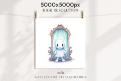 Cute Ghost In Mirror Spooky Halloween Clipart PNG Scrapbook Fairy Tale Art Image Watercolor Transparent Print illustration sublimation creepy printable digital
