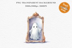 Cute Ghost In Mirror Spooky Halloween Clipart PNG Scrapbook Fairy Tale Art Image Watercolor Transparent Print illustration sublimation creepy printable digital