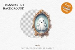 Cute Ghost In Mirror Spooky Halloween Clipart PNG Scrapbook Fairy Tale Art Image Watercolor Transparent Print illustration sublimation creepy printable digital