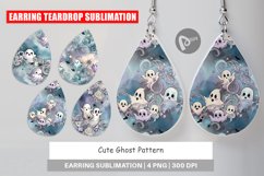 Earring Teardrop Cute Ghost Pattern Product Image 1