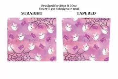 cute ghost pink purple halloween skinny tumbler sublimation wrap with high resolution and transparant background are for 20oz and 30oz skinny tumbler